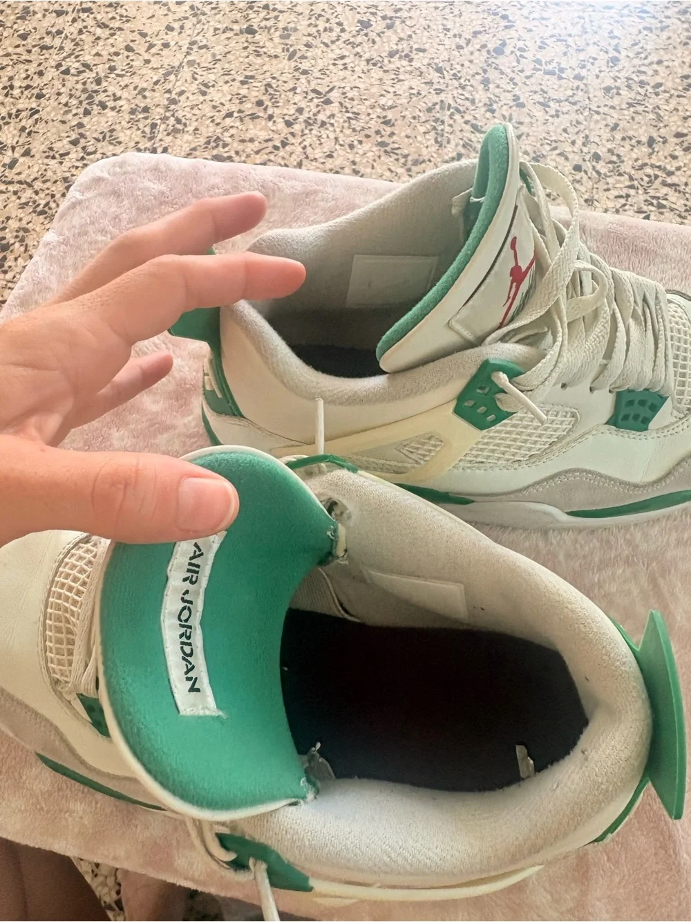 Jordan Men’s Sneakers in White, Green & Gum